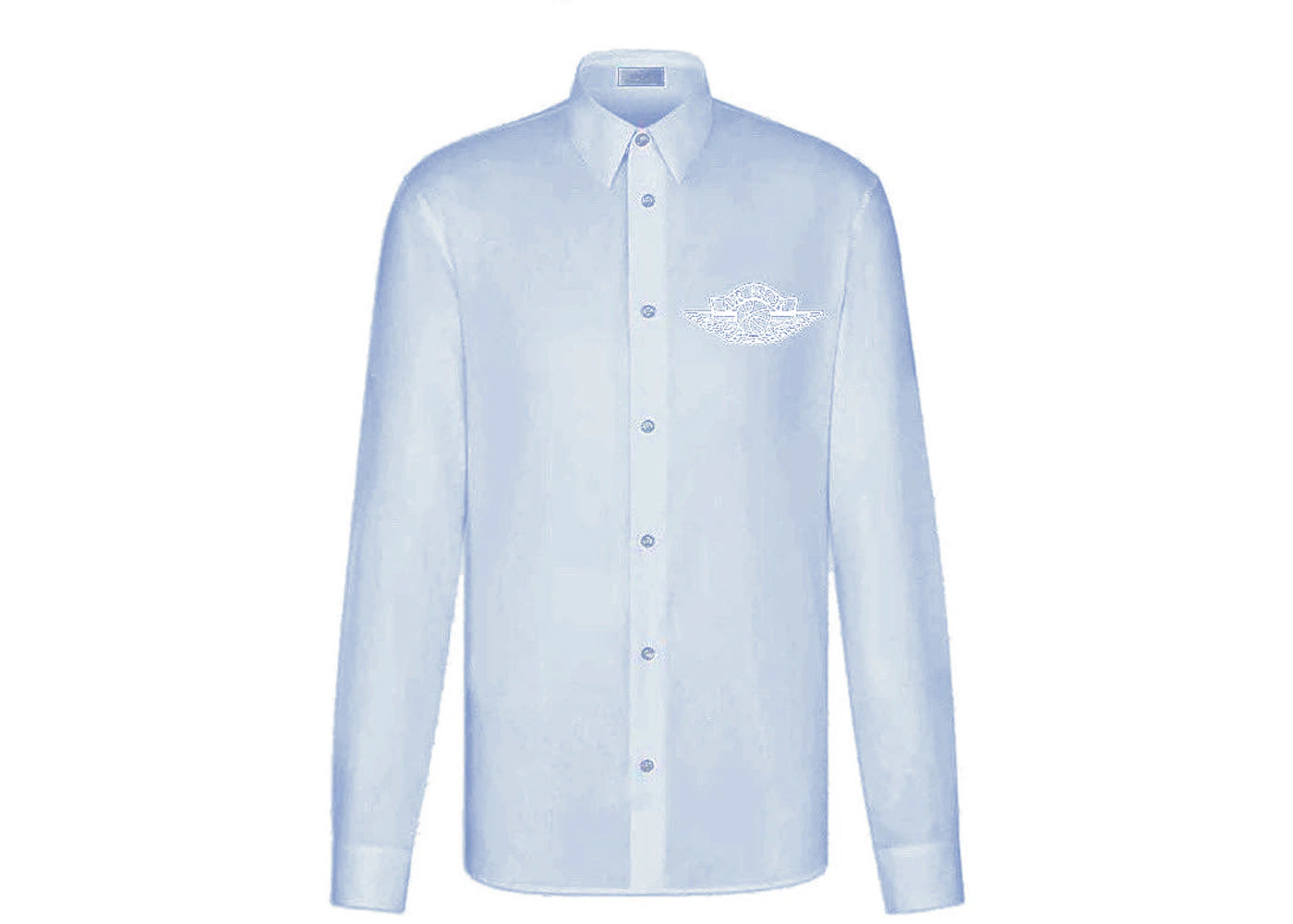 Dior x Jordan Wings Longsleeve Button Up Shirt Blue