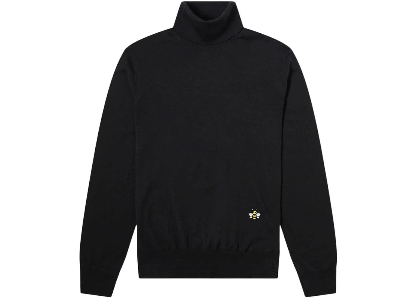 Dior x KAWS Bee Logo Turtleneck Wool Knit Sweater Black