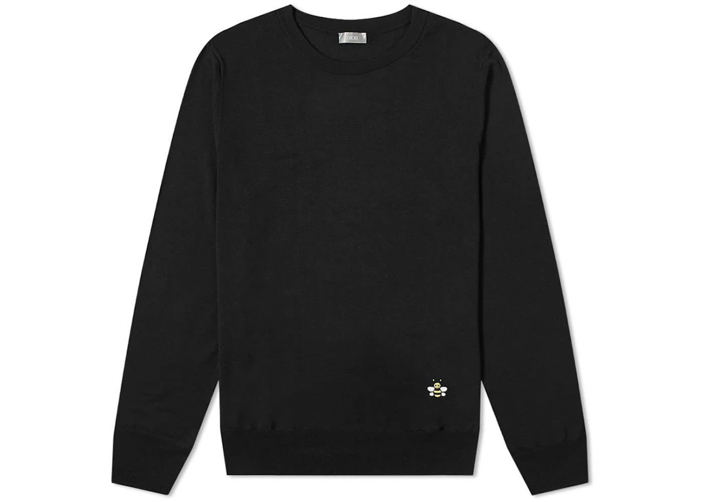 Dior x KAWS Bee Logo Wool Knit Crewneck Black