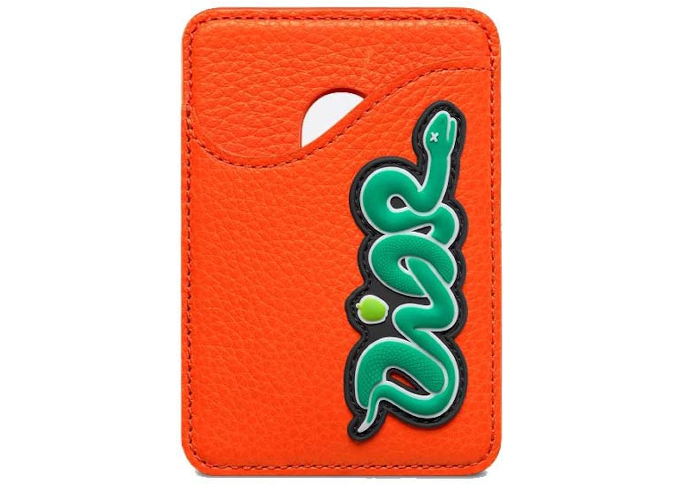 Dior x KAWS Saddle Magnetic Card Holder Vermilion Red Grained Calfskin