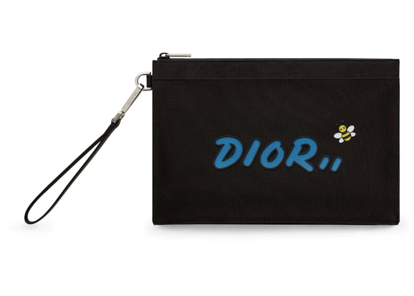 Dior x Kaws Pouch Blue Logo Nylon Black