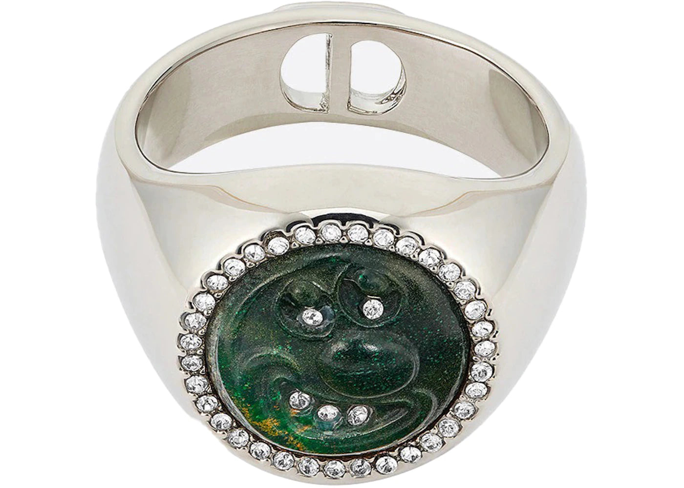 Dior x Kenny Scharf Signet Ring Jade Silver