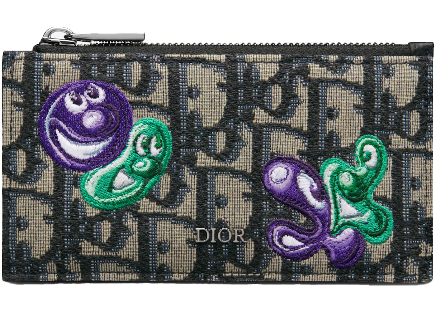 Dior x Kenny Scharf Zipped Card Holder Beige/Black