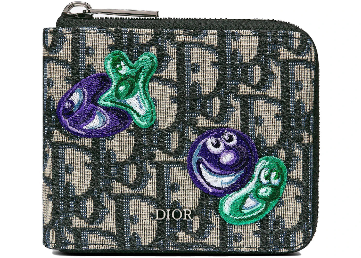 Dior x Kenny Scharf Zipped Wallet Beige/Black