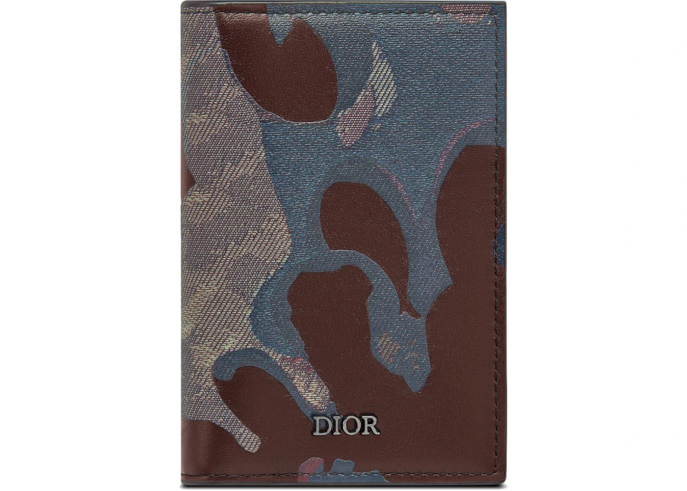 Dior x Peter Doig Bi-fold Card Holder Brown Camouflage