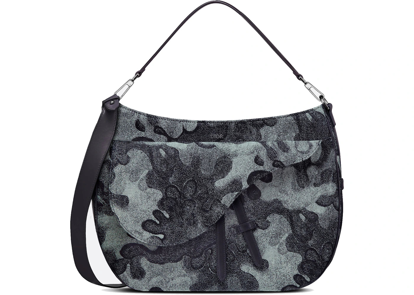 Dior x Peter Doig Saddle Soft Bag Denim Camouflage Jacquard