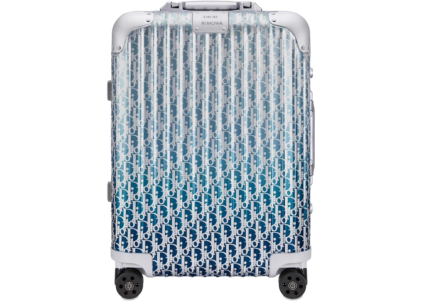 Dior x RIMOWA 4-Wheel Cabin Suitcase Aluminium Dior Oblique Blue Gradient