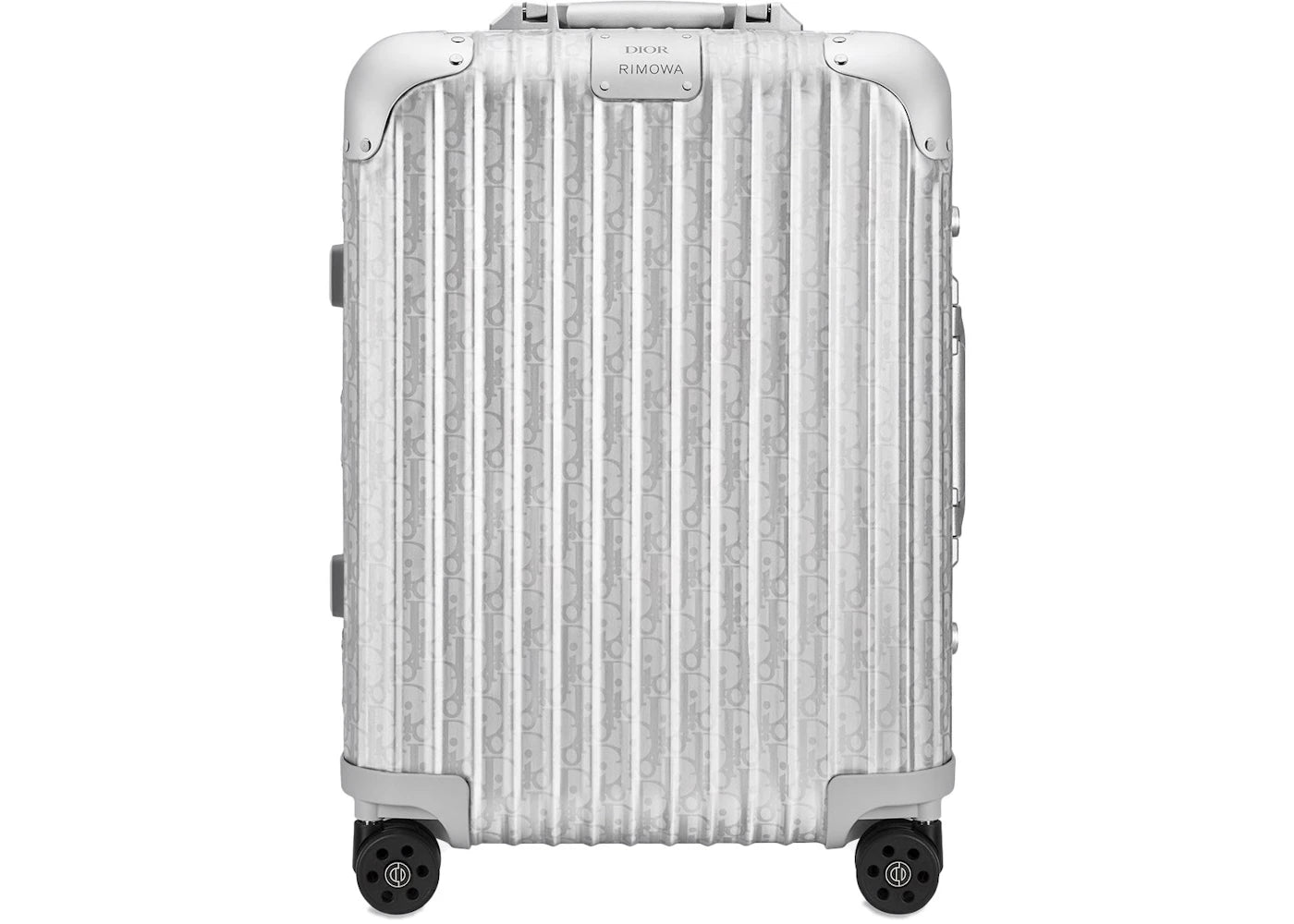 Dior x RIMOWA 4-Wheel Cabin Suitcase Aluminium Dior Oblique Silver