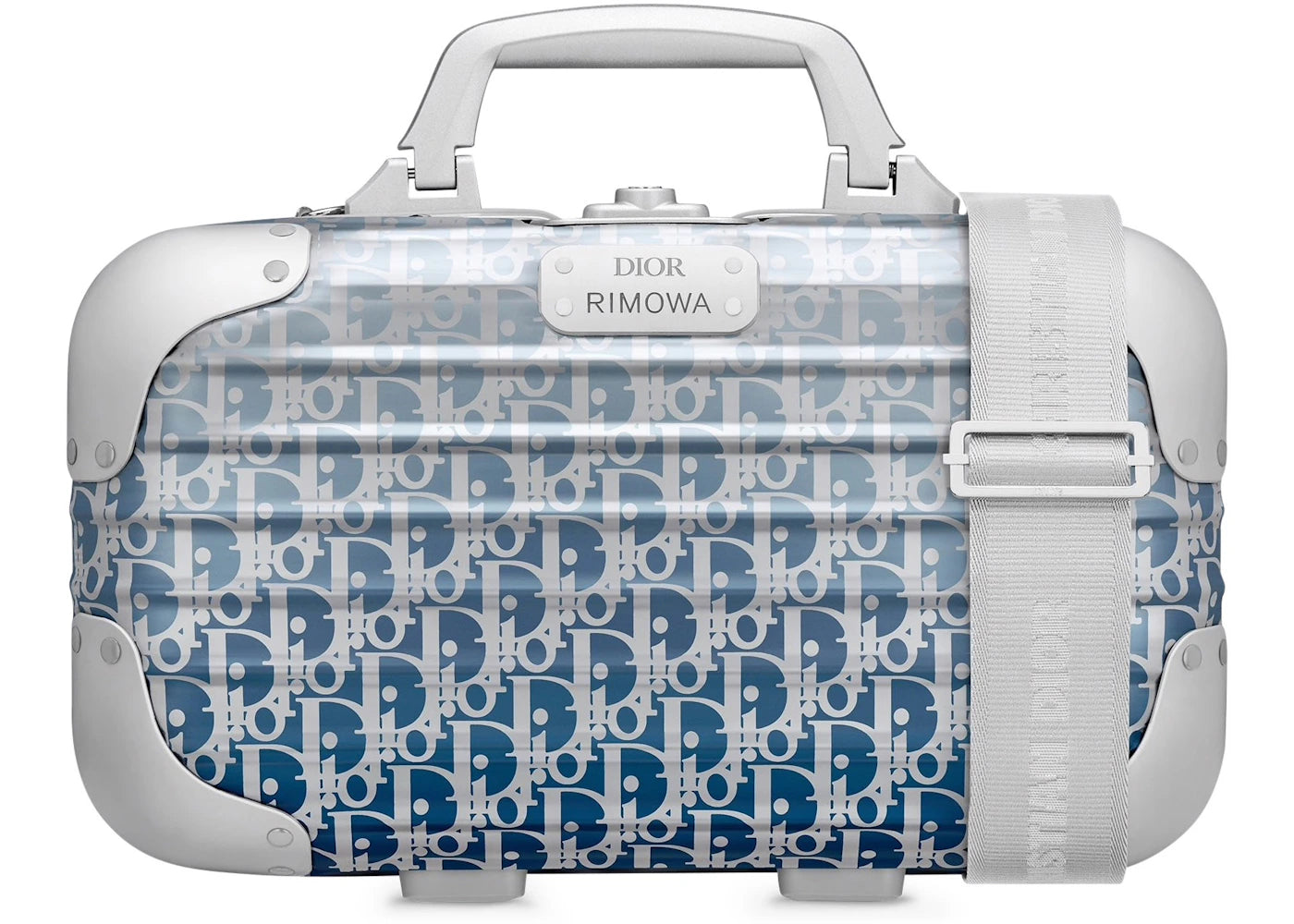 Dior x RIMOWA Carry-On Case Aluminium Dior Oblique Blue Gradient