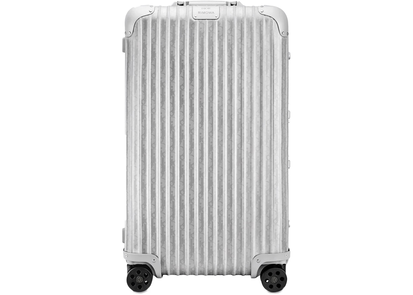 Dior x RIMOWA 4-Wheel Large Suitcase Aluminium Dior Oblique Silver