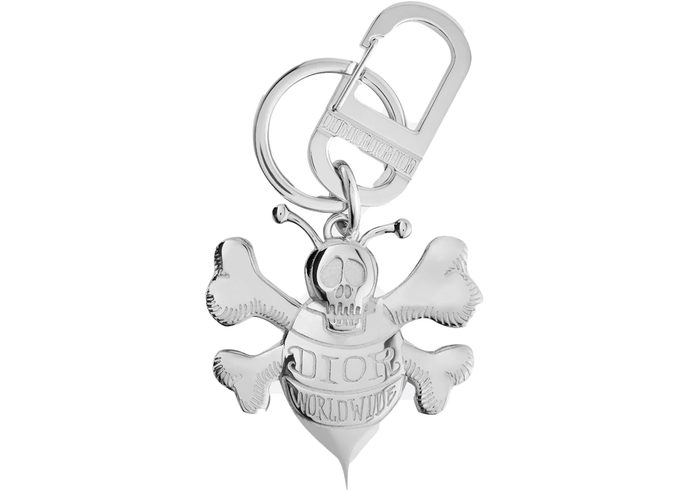 Dior And Shawn Key Ring Silver-tone Brass