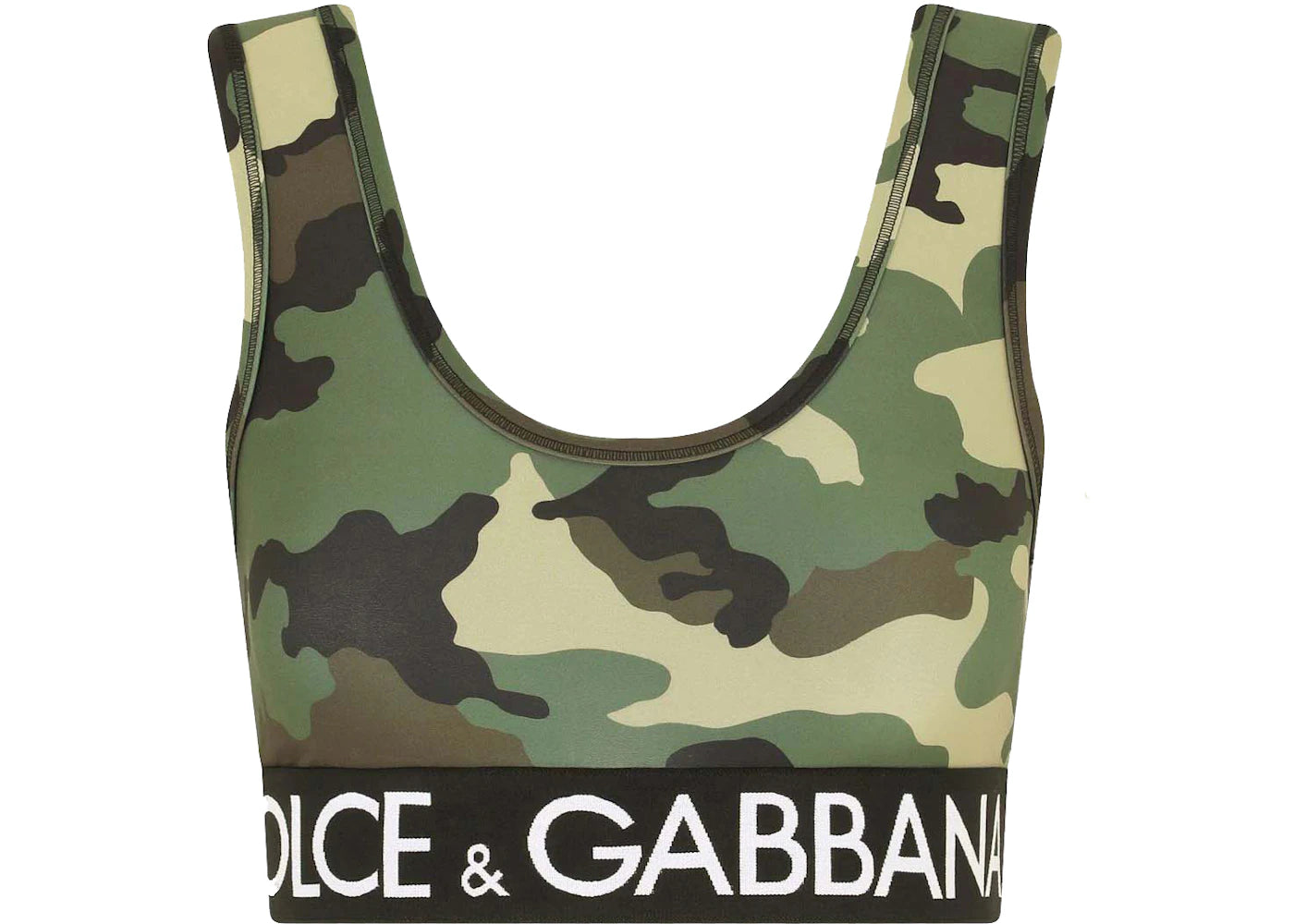 Dolce & Gabbana Camouflage Print Cropped Top Camouflage