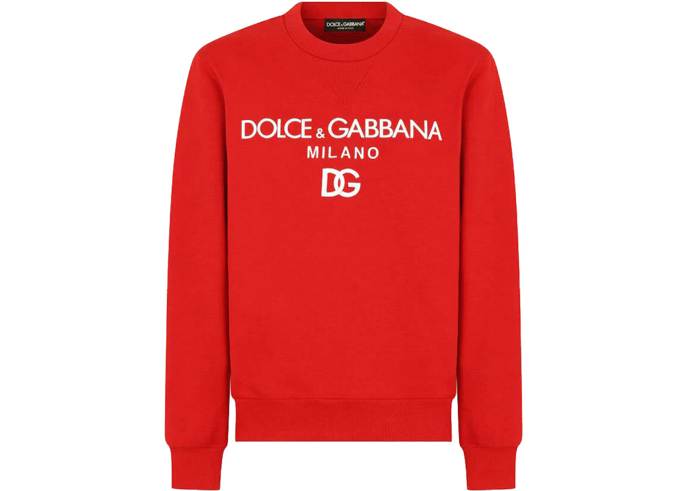 Dolce & Gabbana Jersey DG Embroidery and Patch Sweatshirt Red