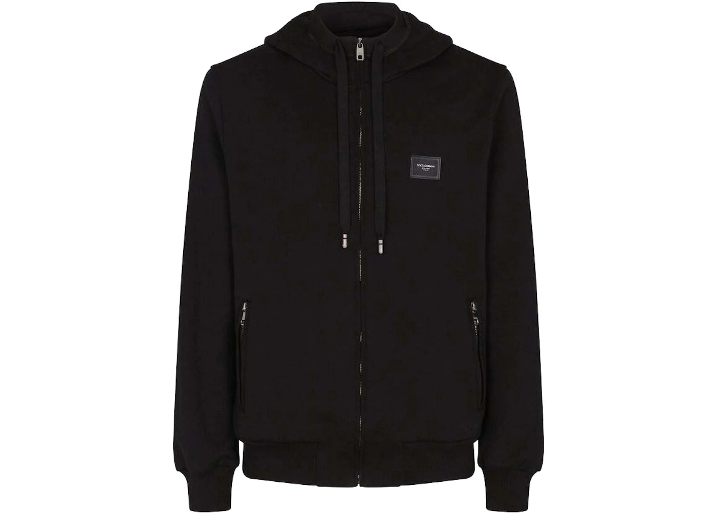 Dolce & Gabbana Jersey Zip Up Hoodie Black