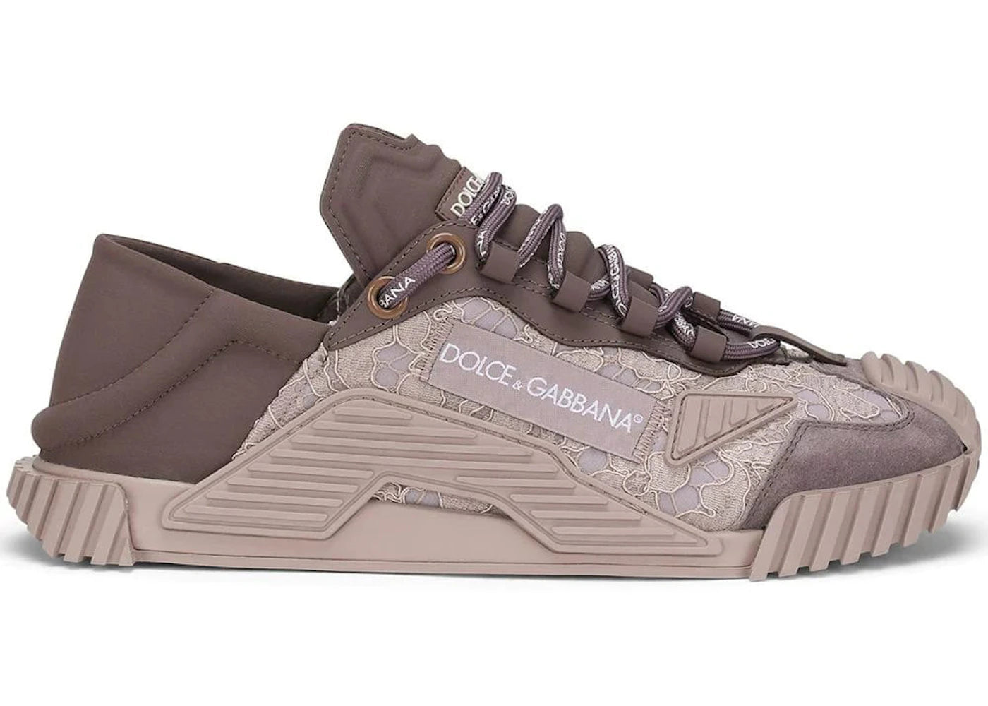 Dolce & Gabbana NS1 Low Top Beige Brown Lace (Women's)