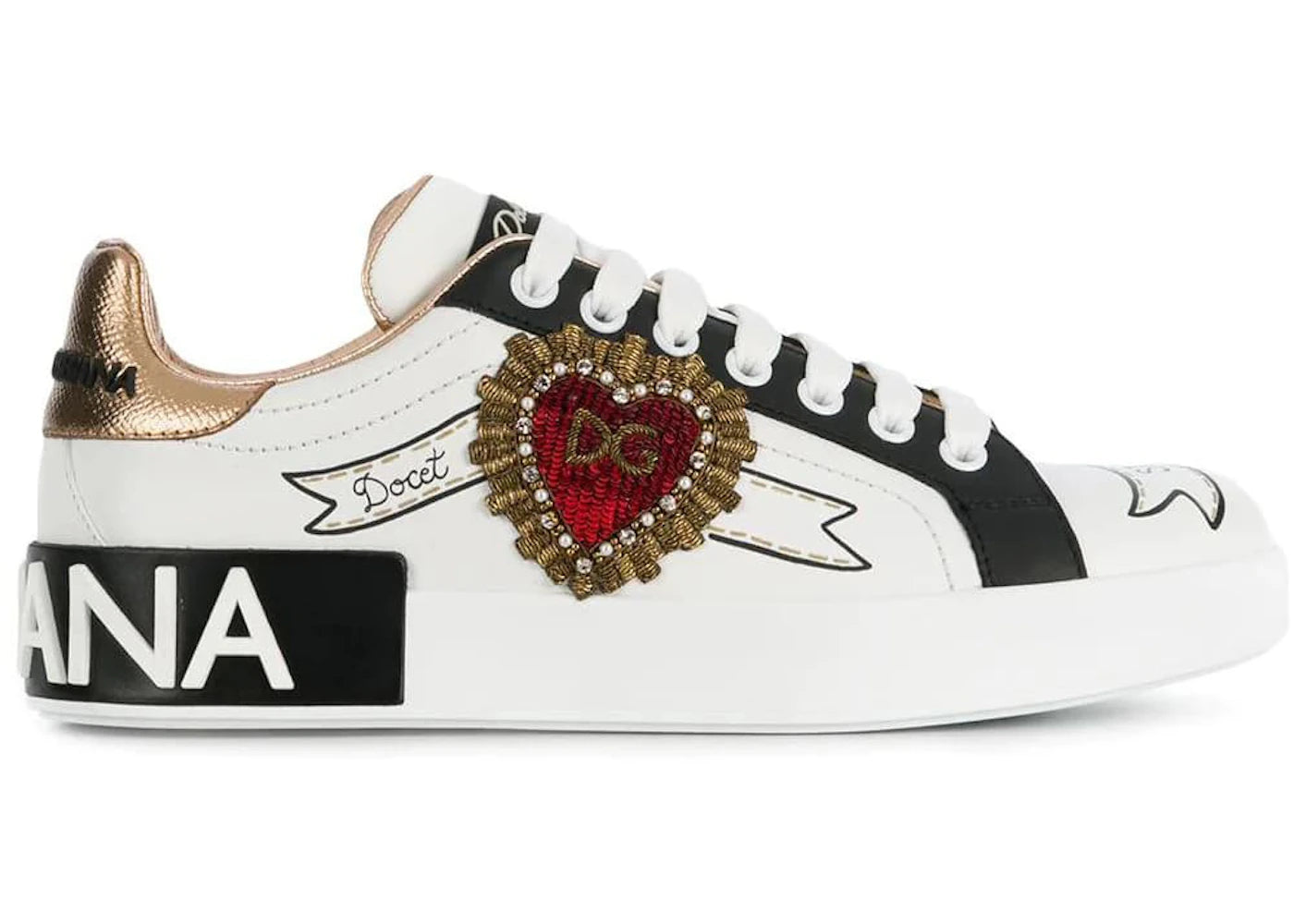 Dolce & Gabbana Portofino Embroidered White Heart (Women's)