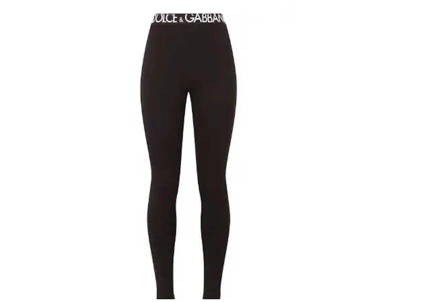Dolce & Gabbana Stretch Fit Logo Waistband Pants Black