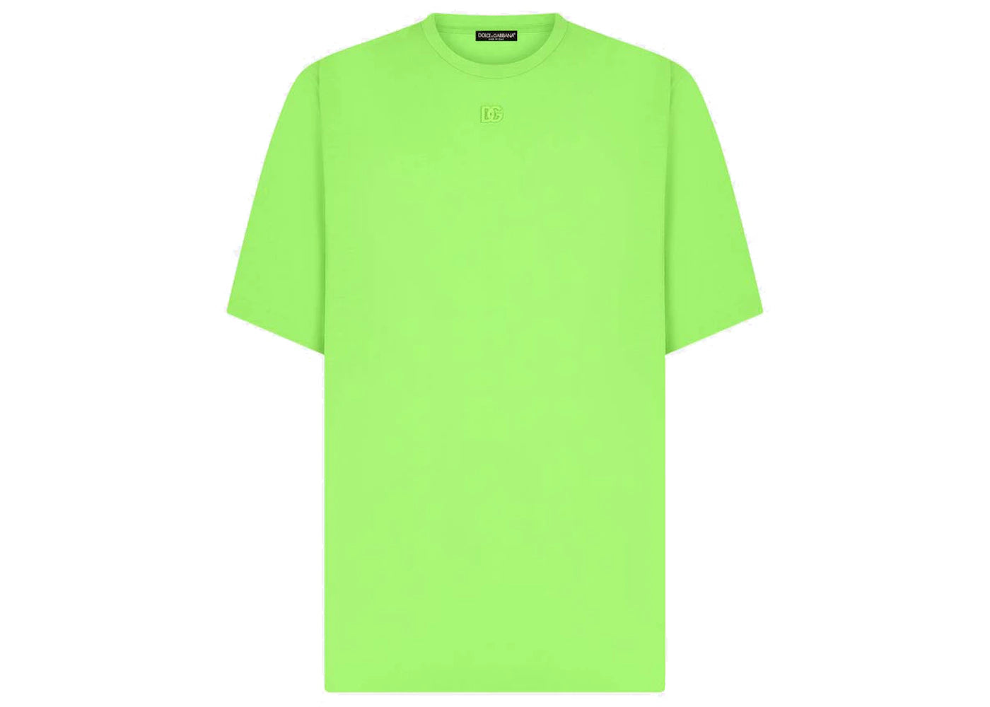 Dolce & Gabbana Technical Jersey Metallic DG Logo T-shirt Green
