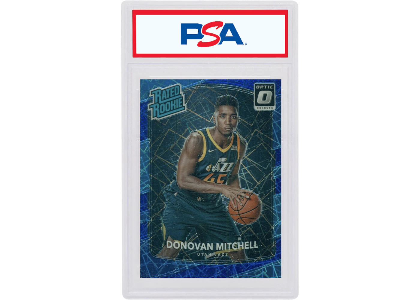 Donovan Mitchell 2017 Donruss Optic Rookie Blue Velocity #188 (PSA or BGS Graded)