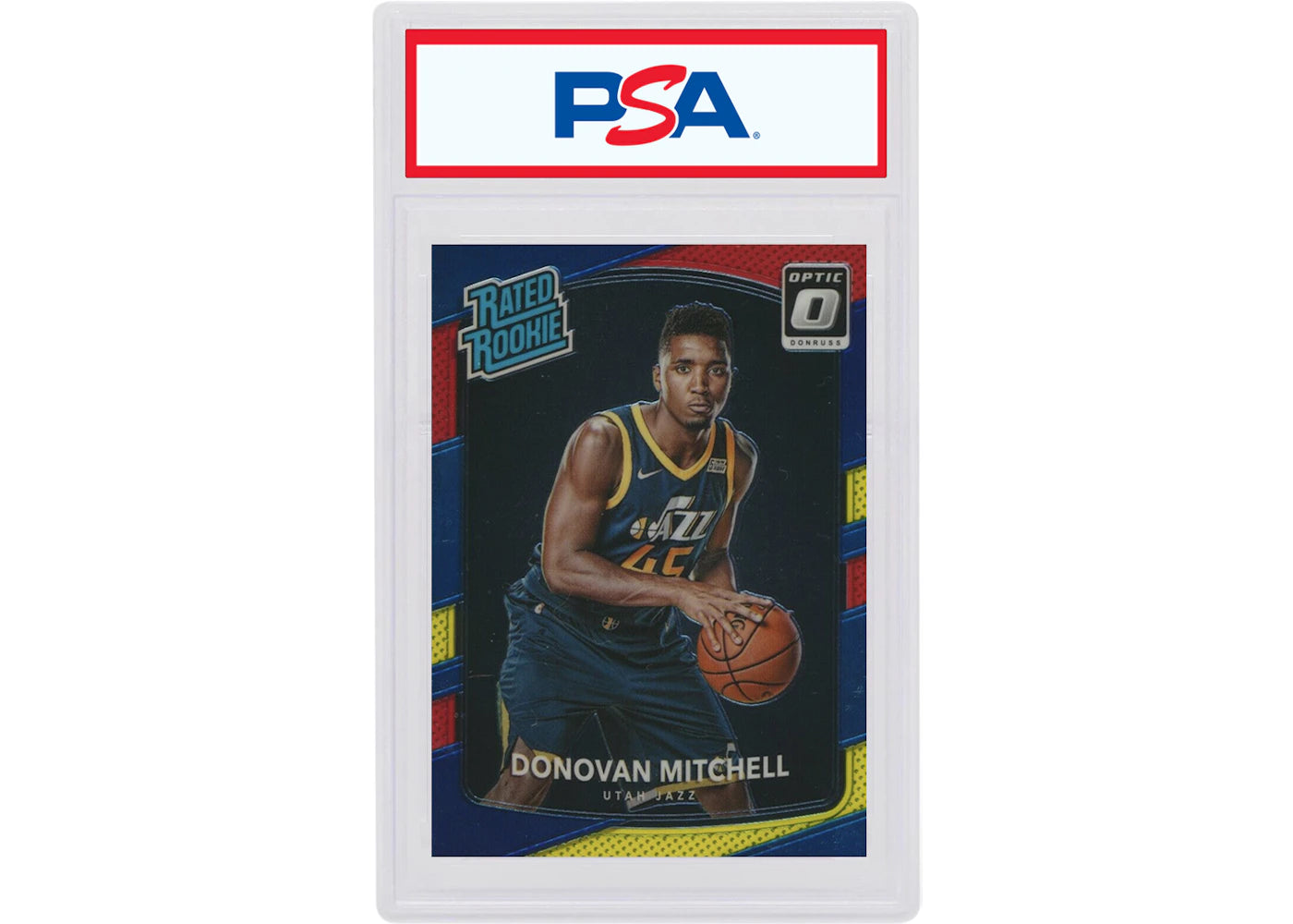 Donovan Mitchell 2017 Donruss Optic Rookie Red/Yellow #188 (PSA or BGS Graded)