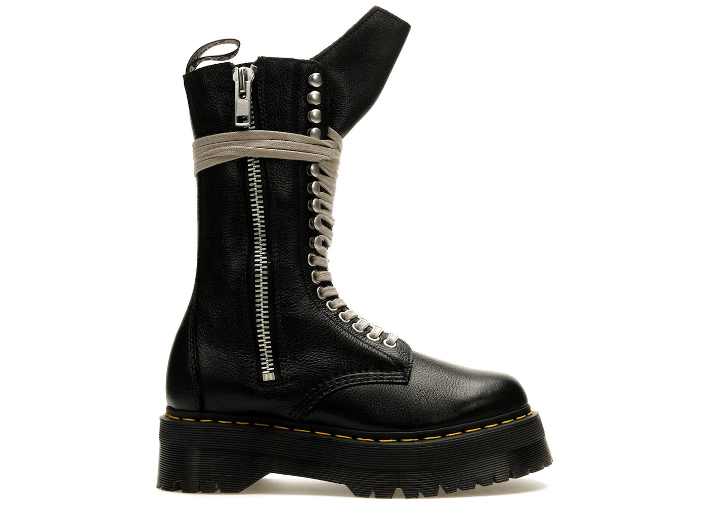 Dr. Martens 1918 Quad Leather Sole Calf Length Boot Rick Owens Black (Women's)