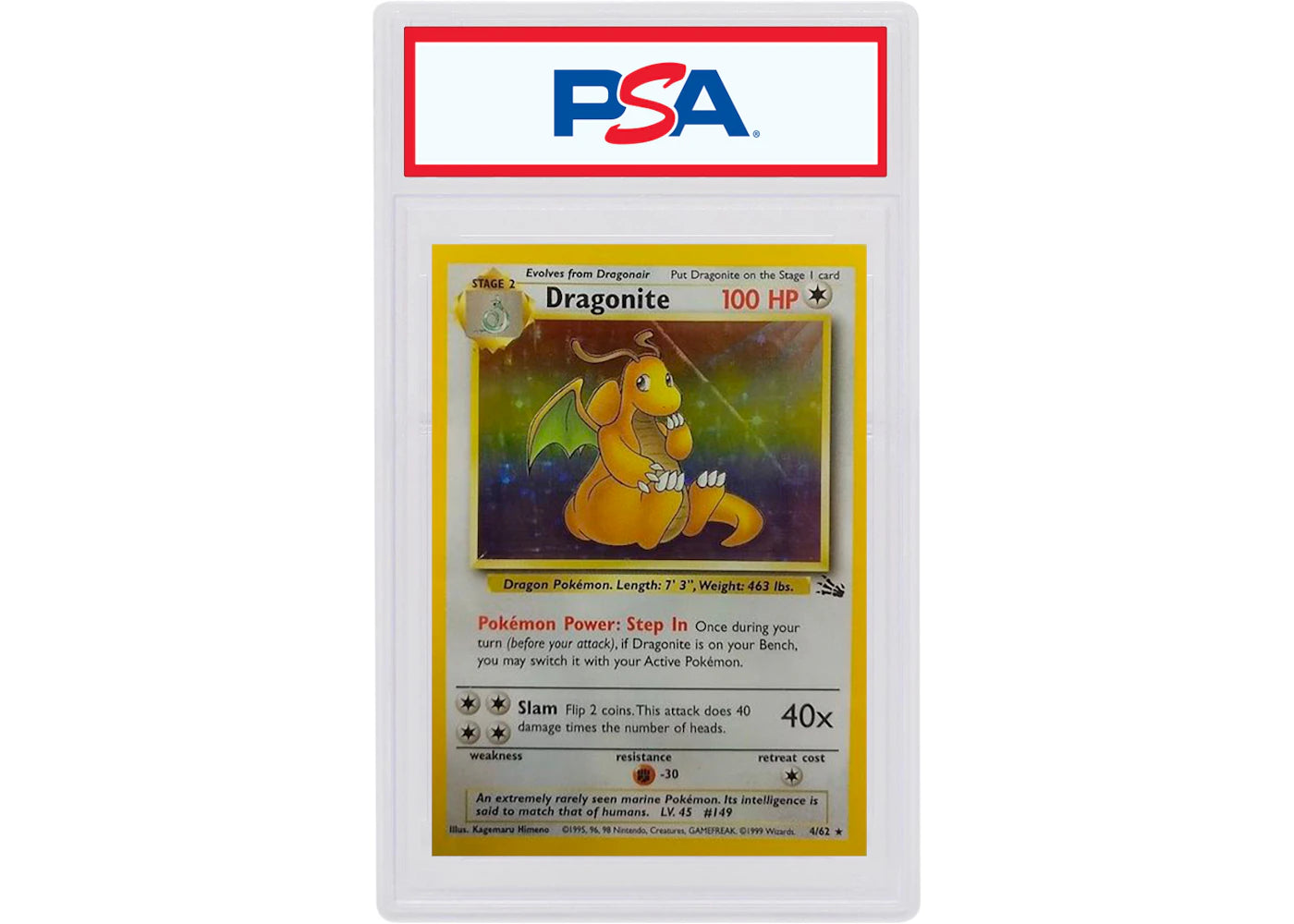 Dragonite-Holo 1999 Pokemon TCG Fossil #4/62 (PSA or BGS Graded)