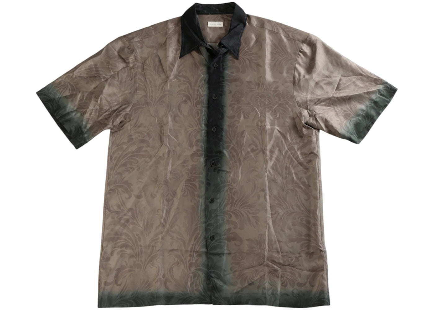 Dries Van Noten Silk Short Sleeved Shirt Light Brn