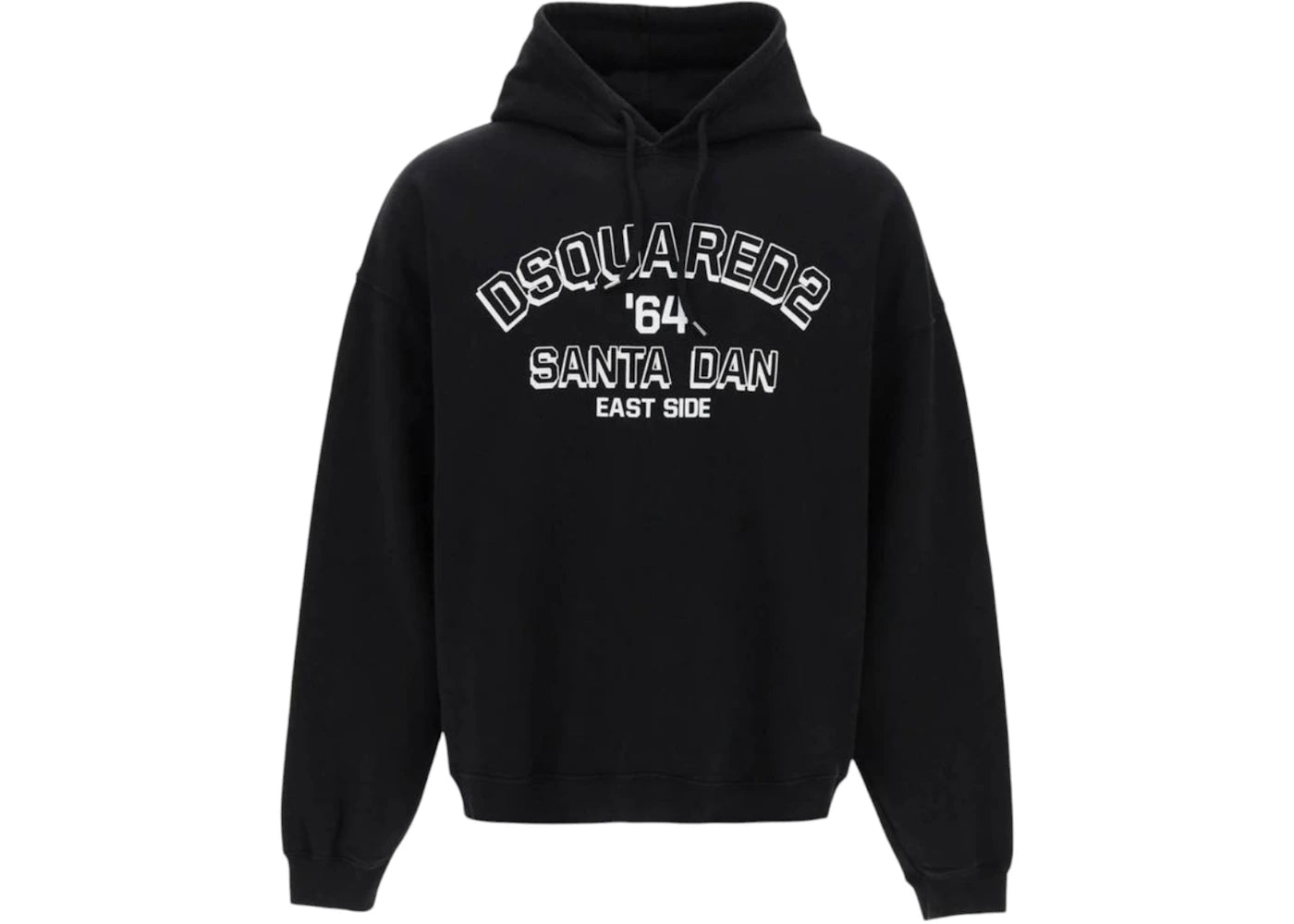 Dsquared2 Loose Fit Santa Dan Logo Hoodie Black
