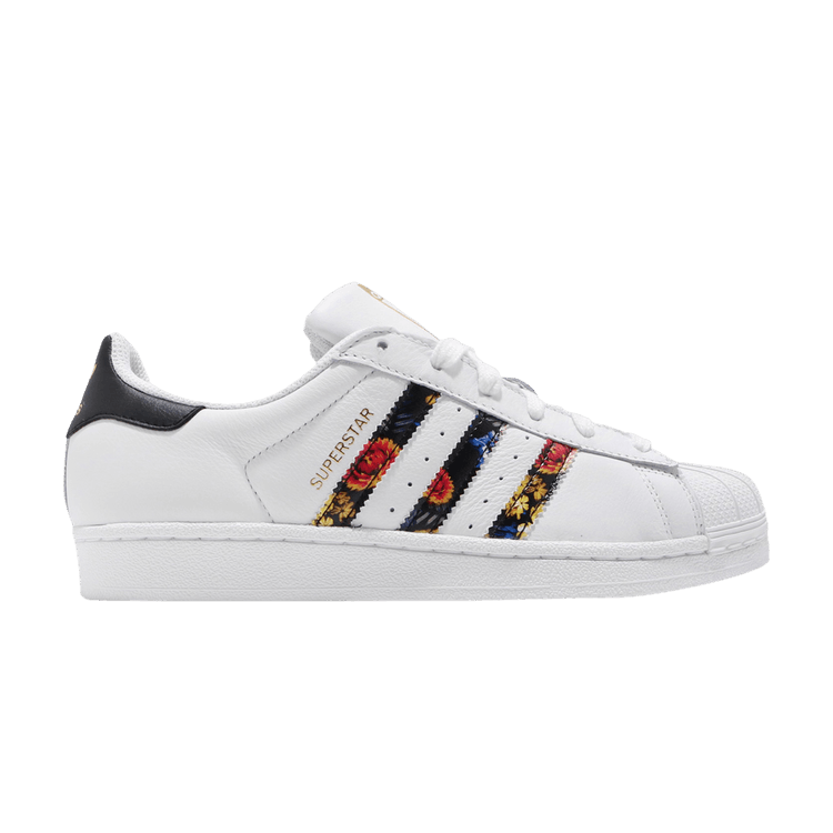 adidas Superstar White Black Foral Stripes (Women's)