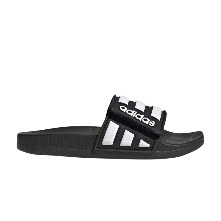 adidas Adilette Comfort Adjustable Slides Core Black Cloud White (GS)