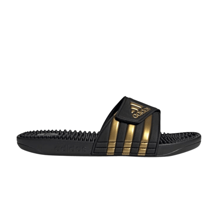 adidas Adissage Slides Core Black Gold Metallic