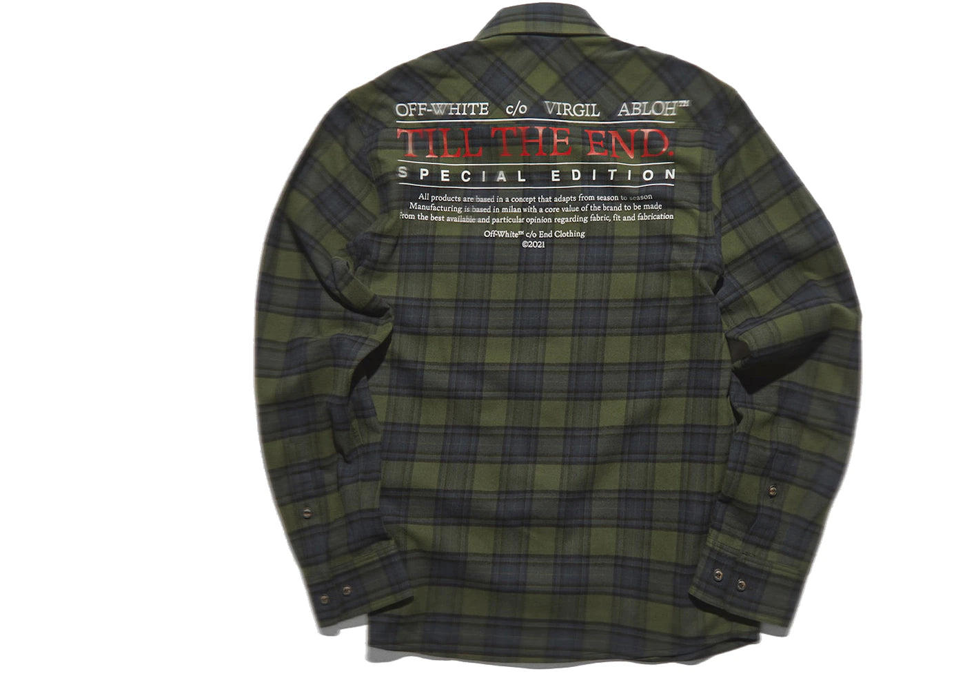 END. x Off-White Till The End Flannel Shirt Blue/Green/Red