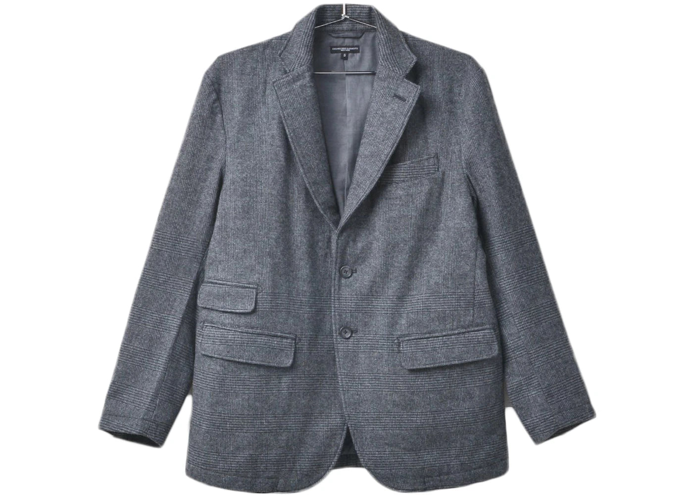 Engineered Garments Lawrence Plaid Stripe Wool Jacket Grey