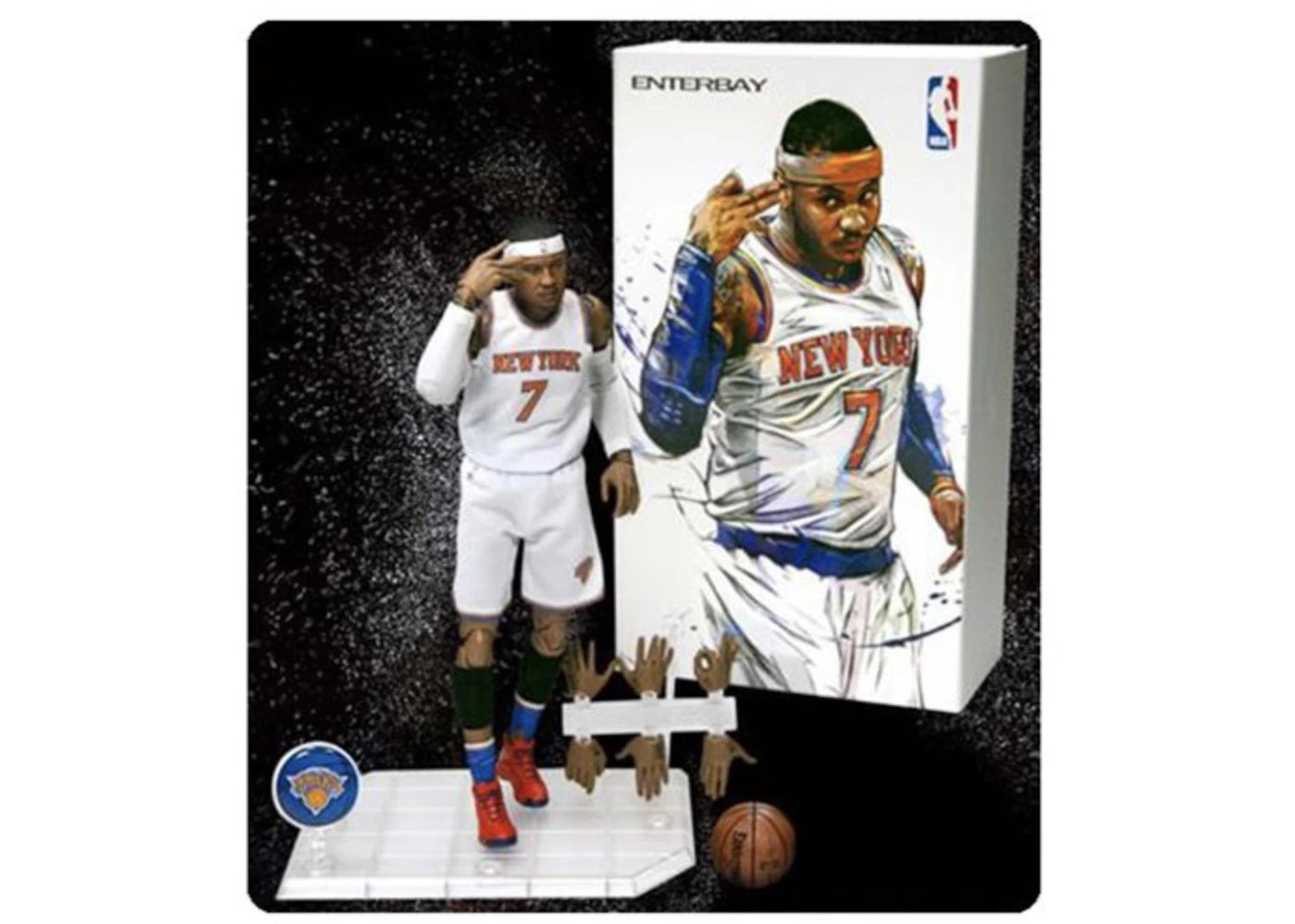 Enterbay NBA Collection Motion Masterpiece Carmelo Anthony 1/9 Scale Action Figure White