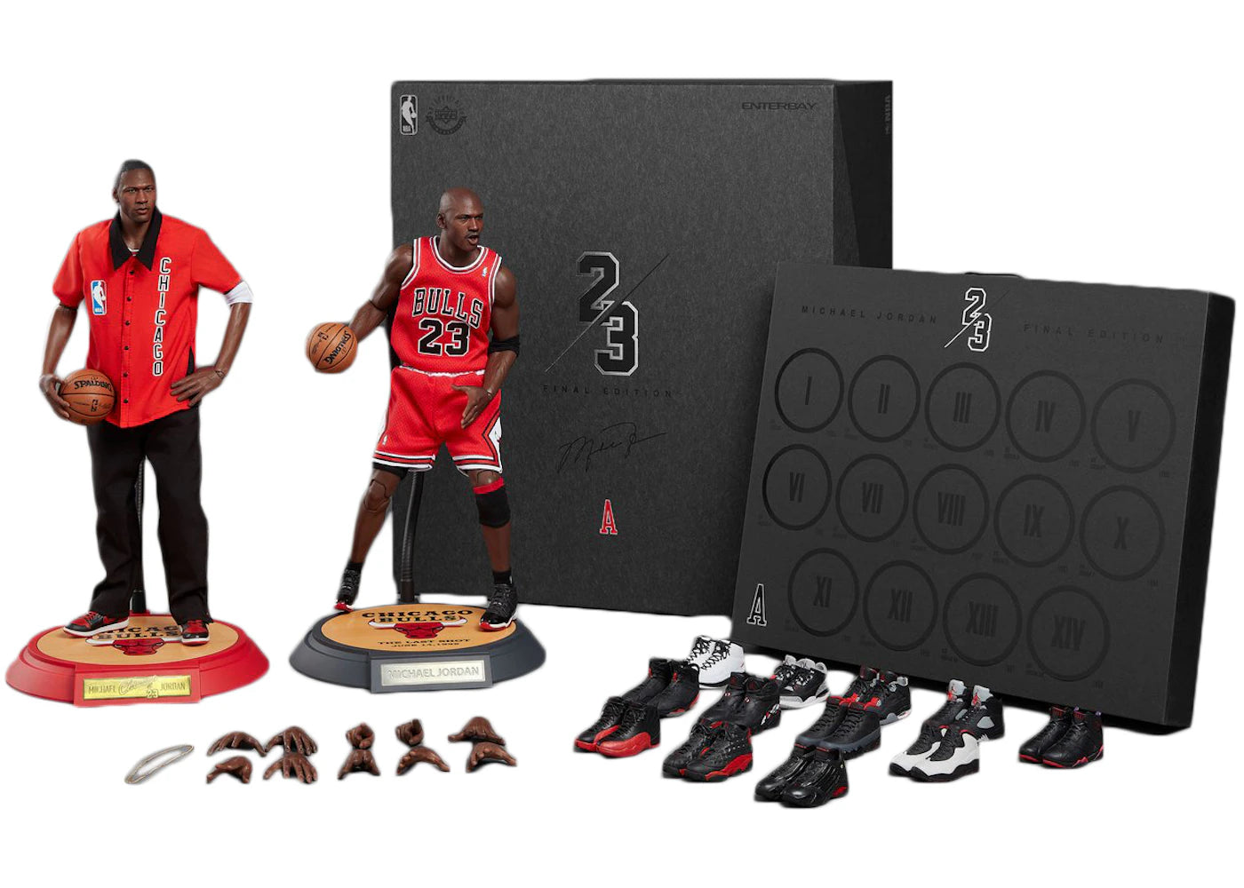 Enterbay NBA Final Edition Michael Jordan Chicago Bulls Away 1/6 Action Figure Set