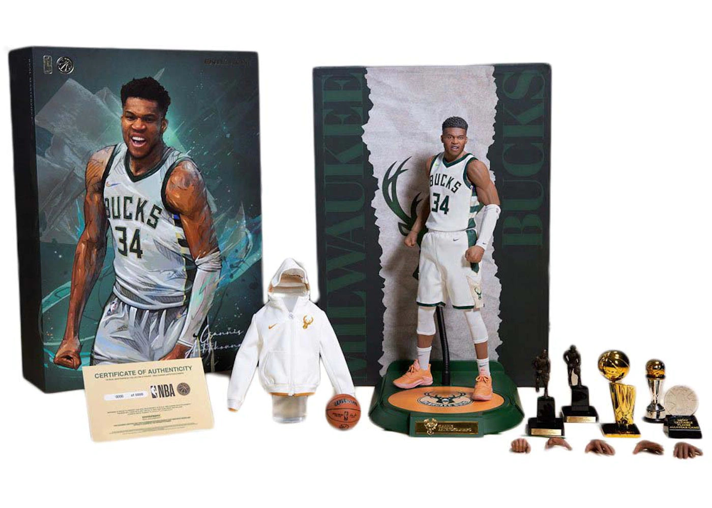 Enterbay Real Masterpiece NBA Milwaukee Bucks Giannis Antetokounmpo 1/6 Scale Action Figure