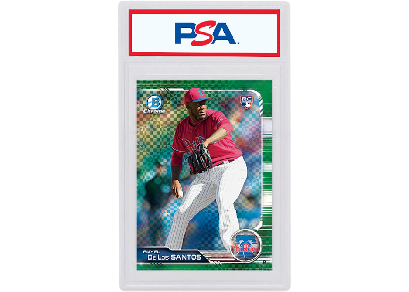Enyel De Los Santos 2019 Bowman Chrome X Rookie Green X-Fractor /31 #36 (PSA or BGS Graded)