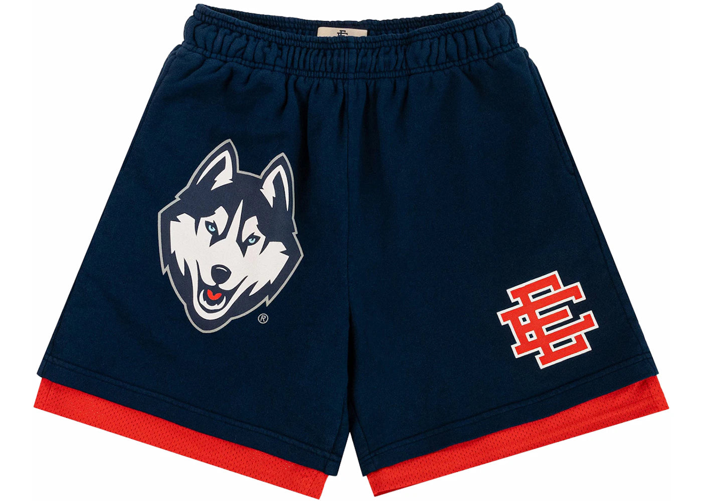 Eric Emanuel EE Double Layer UCONN Short Navy/Red