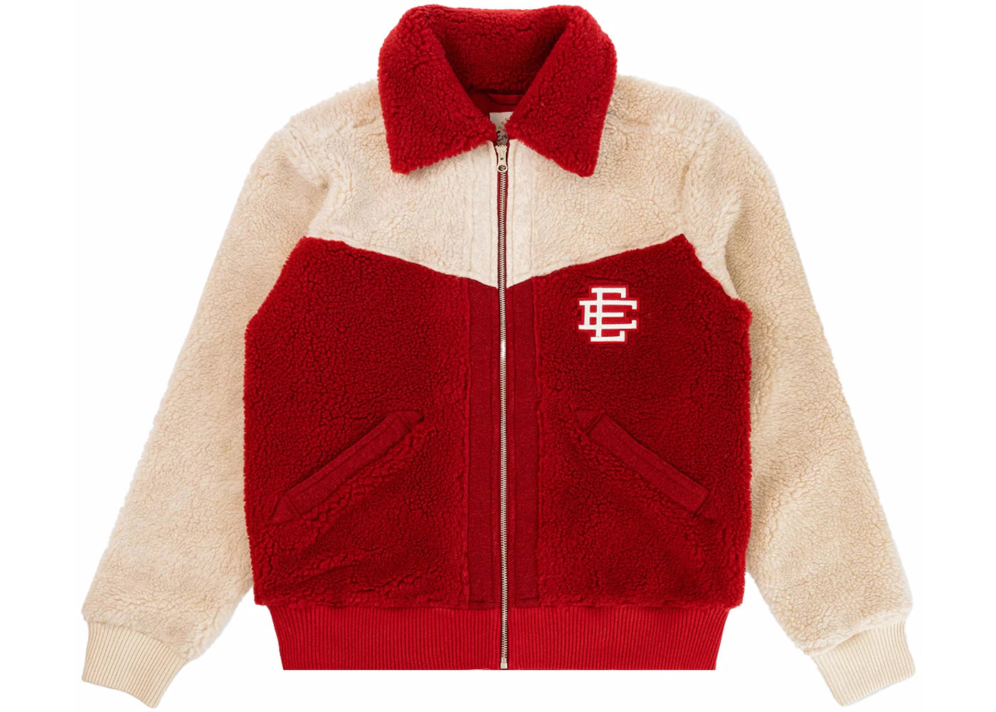 Eric Emanuel EE High Pile Fleece Jacket Red/White