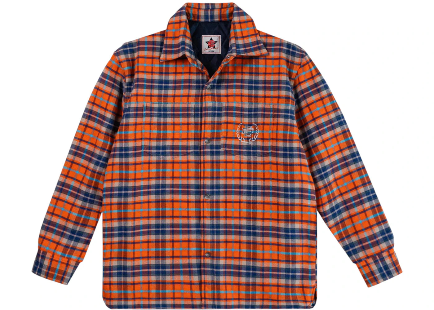 Eric Emanuel EE Shirt Jacket Orange Plaid