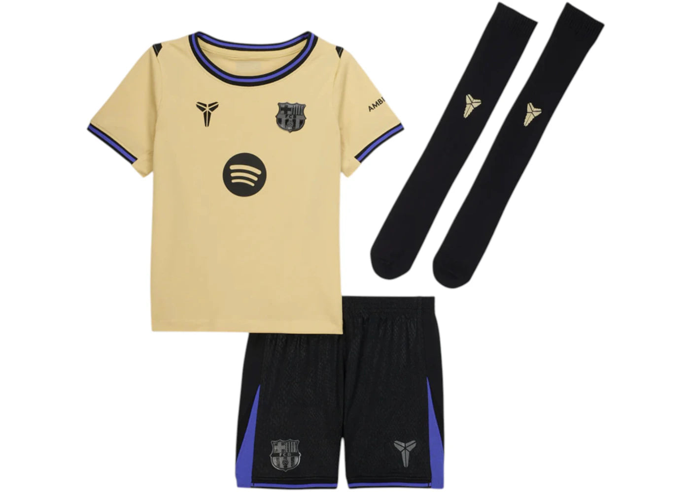 FC Barcelona x Kobe Bryant Kids Rashford Away 2025/26 Kit Yellow/Multicolor