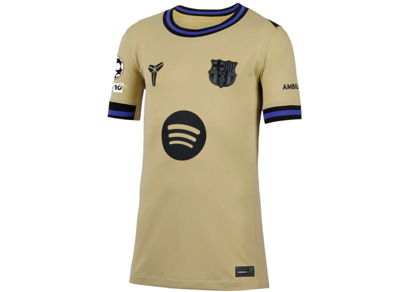 FC Barcelona x Kobe Bryant Kids UCL Away 2025/26 Jersey Yellow