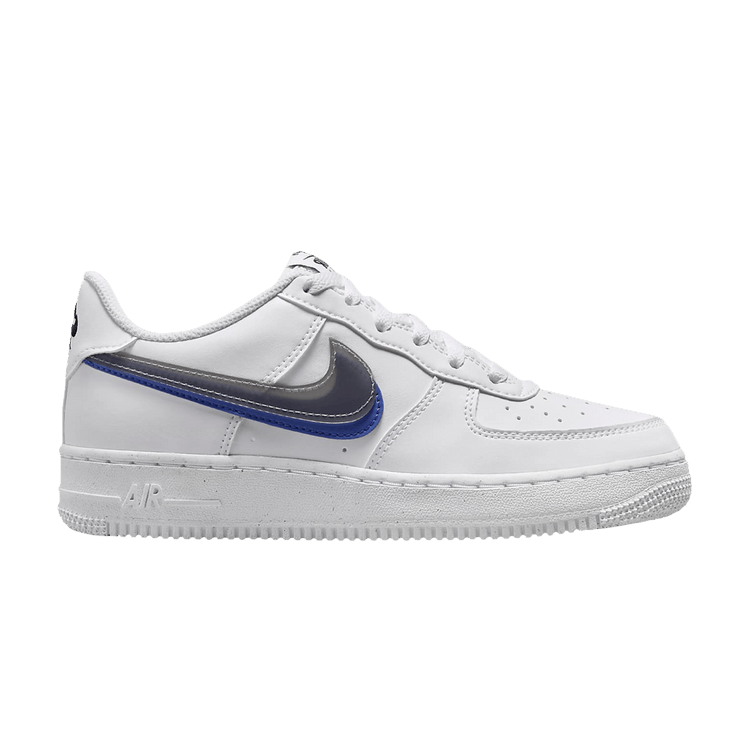 Nike Air Force 1 Low Impact Next Nature Double Swoosh White Black Blue (GS)