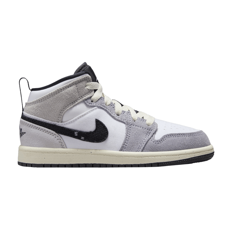 Jordan 1 Mid SE Craft White Cement Grey Black (PS)