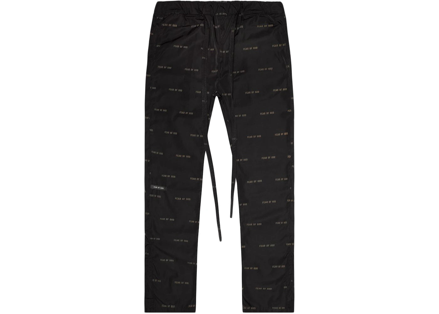 Fear of God All Over Print Baggy Nylon Pants Black