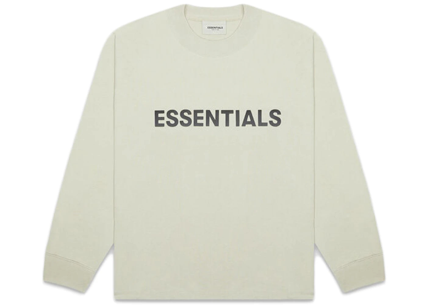 Fear of God Essentials Boxy Long Sleeve T-Shirt Applique Logo Alfalfa Sage