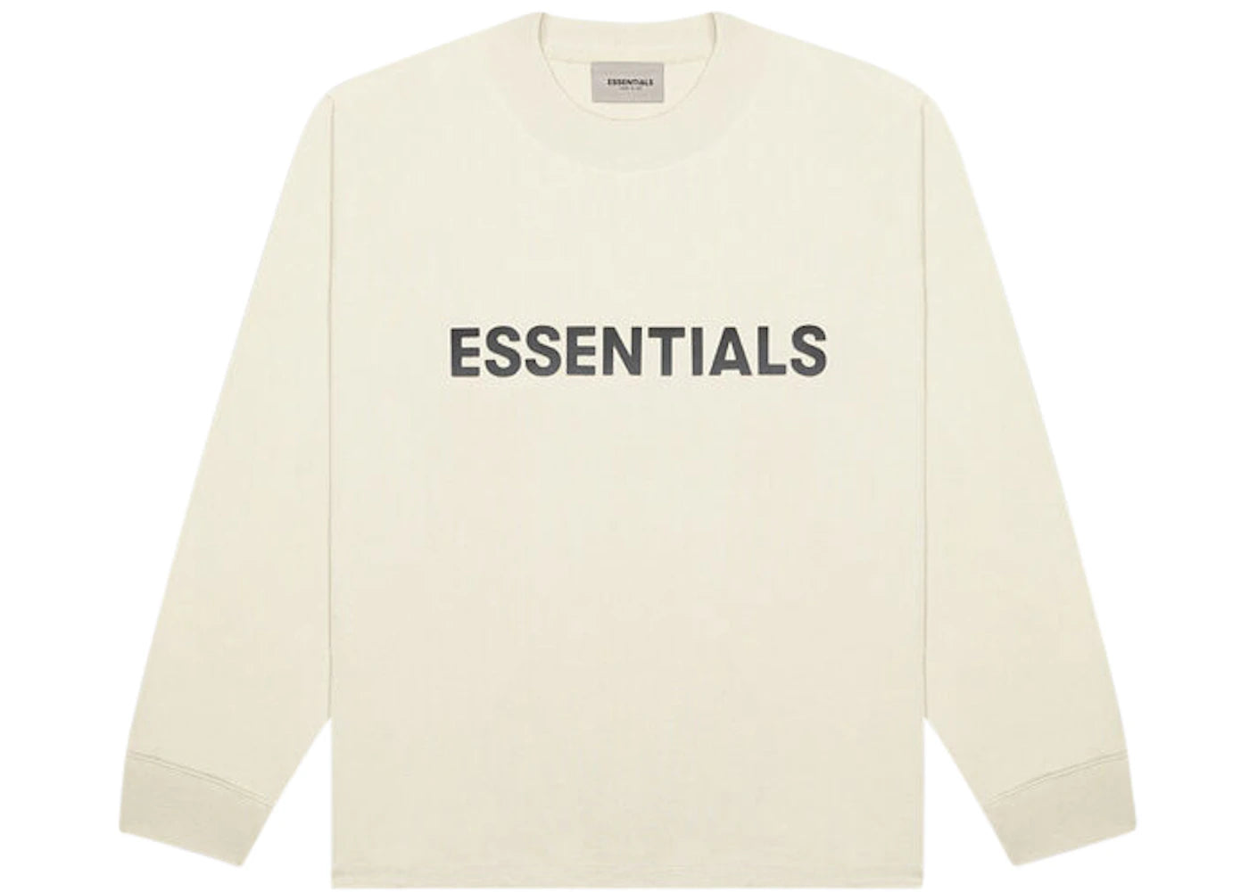 Fear of God Essentials 3D Silicon Applique Boxy Long Sleeve T-Shirt Buttercream
