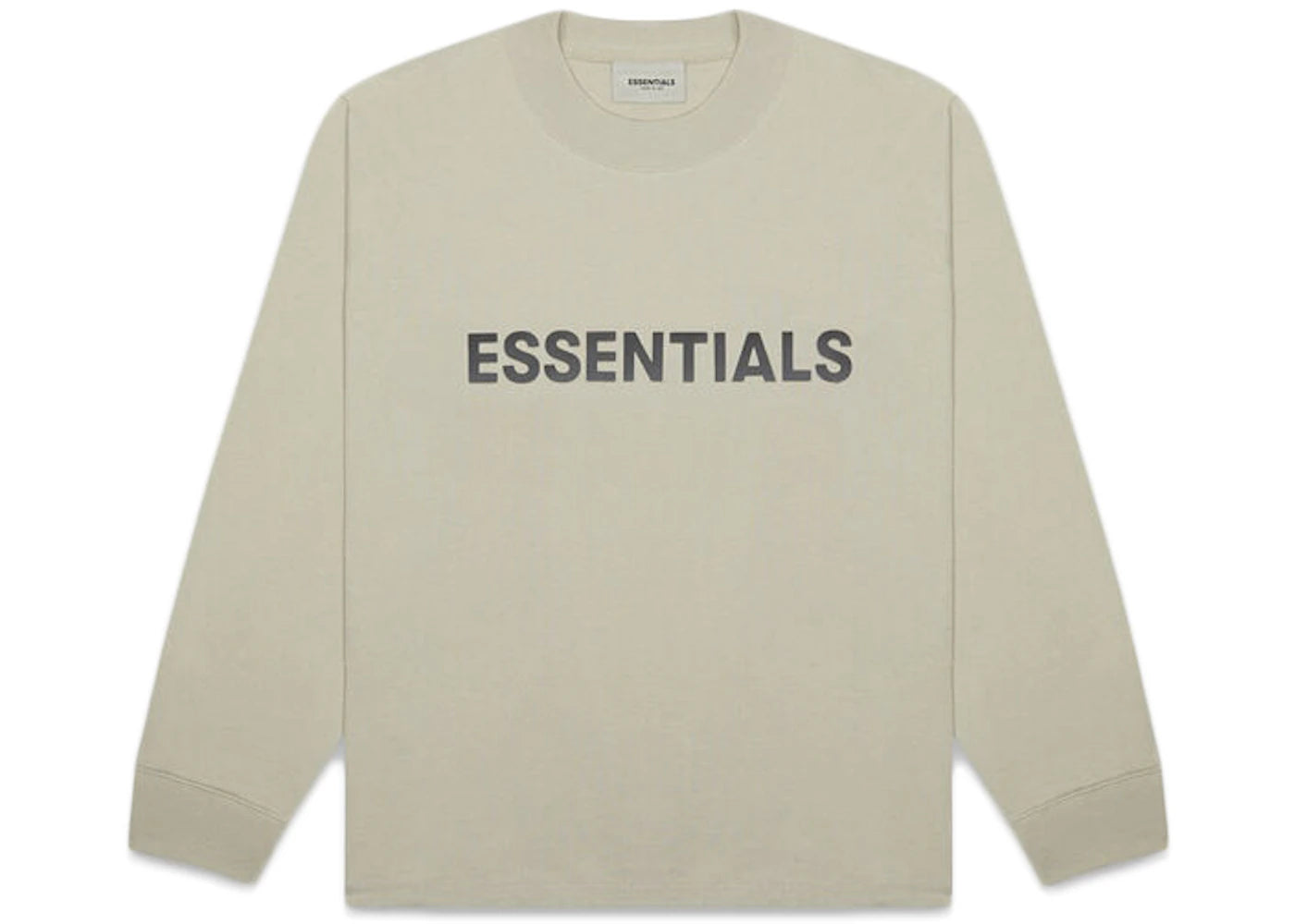 Fear of God Essentials 3D Silicon Applique Boxy Long Sleeve T-Shirt Moss