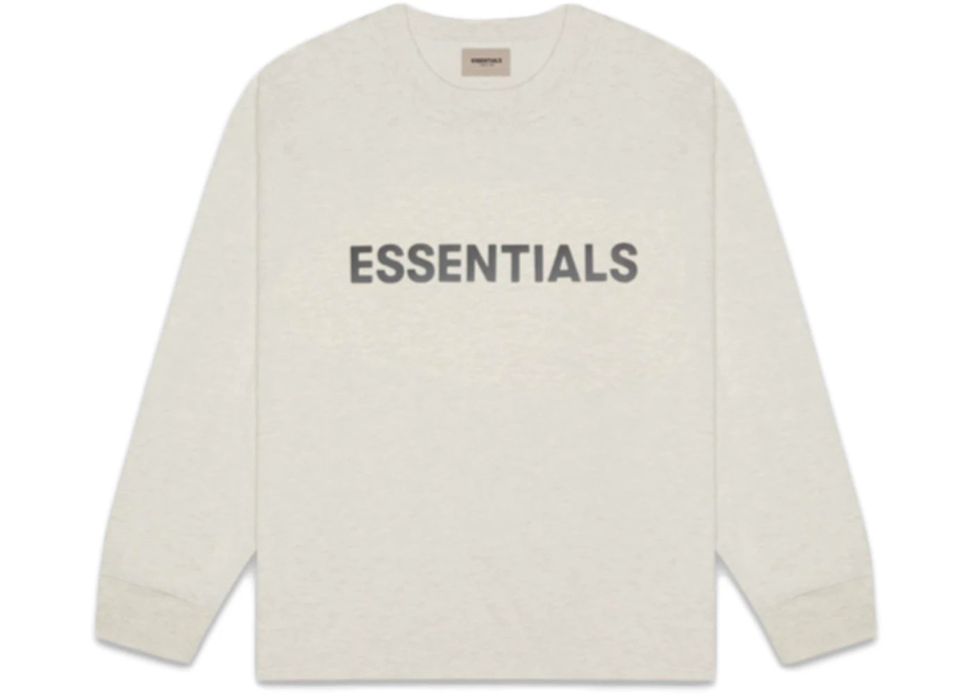 Fear of God Essentials 3D Silicon Applique Boxy Long Sleeve T-Shirt Oatmeal Heather
