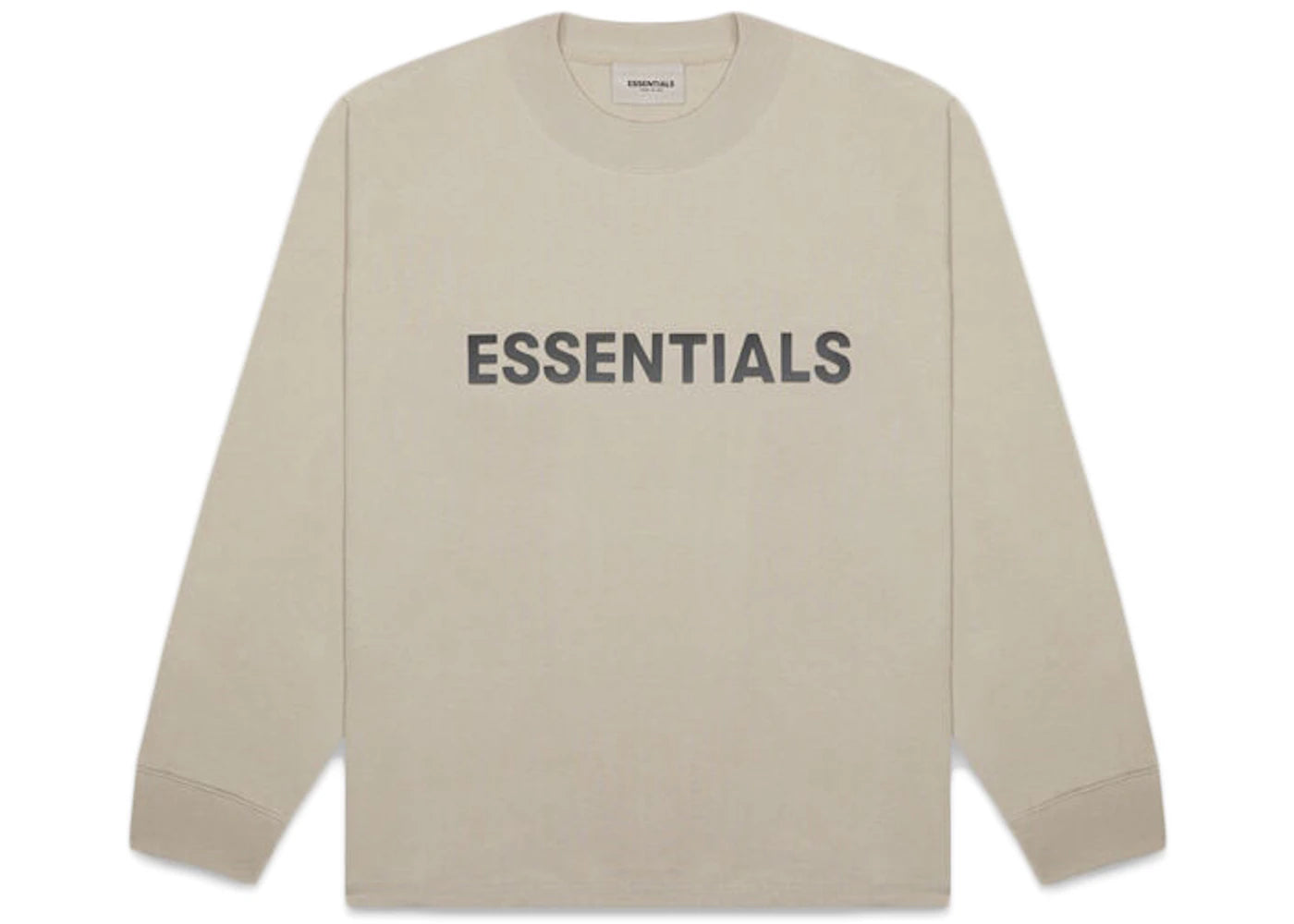 Fear of God Essentials Boxy Long Sleeve T-Shirt Applique Logo Olive/Khaki